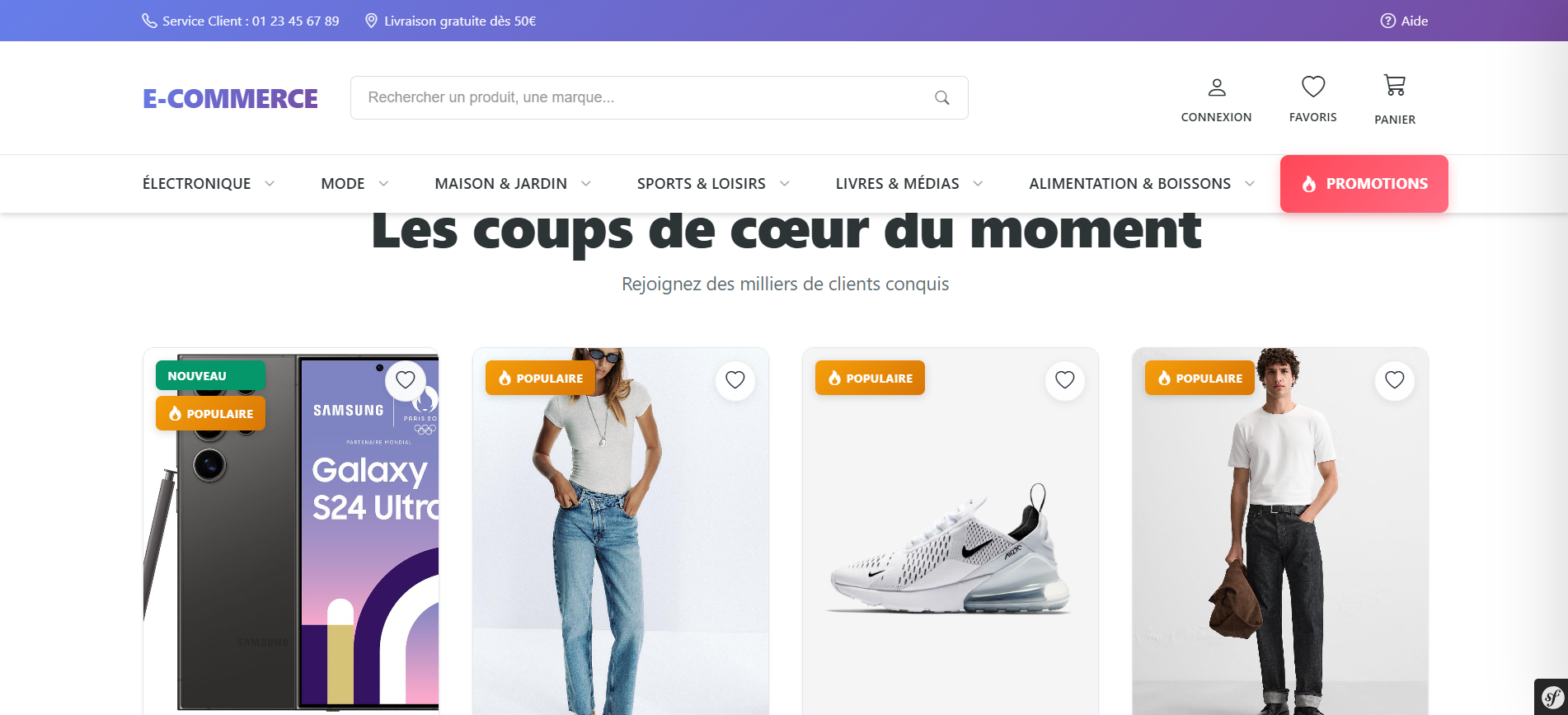Capture d'écran du projet Plateforme E-commerce Enterprise - AURYX